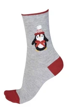 Pretty Polly Grey Penguin Christmas Socks 1PP EWZ1