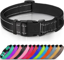 Reflective Dog Collar,Soft Neoprene Padded Breathable Nylon Pet Collar Adjustabl