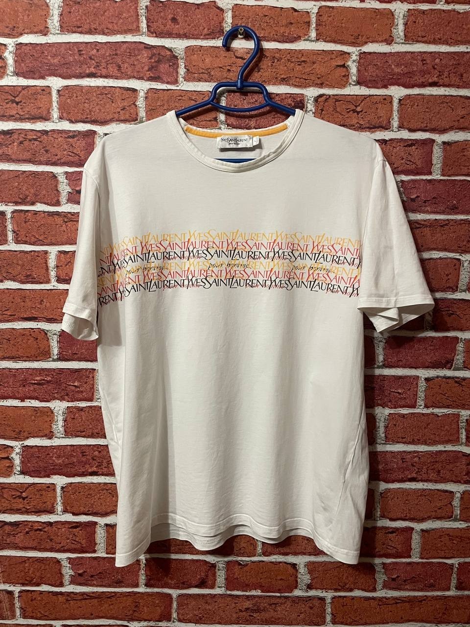 Vintage 90s YSL Monogram White T-Shirt Men's Large Y2K