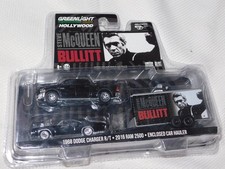 GREENLIGHT Hollywood HITCH & TOW Steve McQueen Bullitt Dodge Charger+Ram 2500 LE