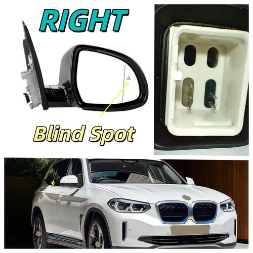 White Painted 5-Pin Mirror Assembly Right Side for Bmw X3 G01 G08 2018-2021