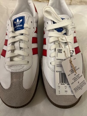 Brand New Size 8 - Adidas Samba OG White Scarlet with Tags 