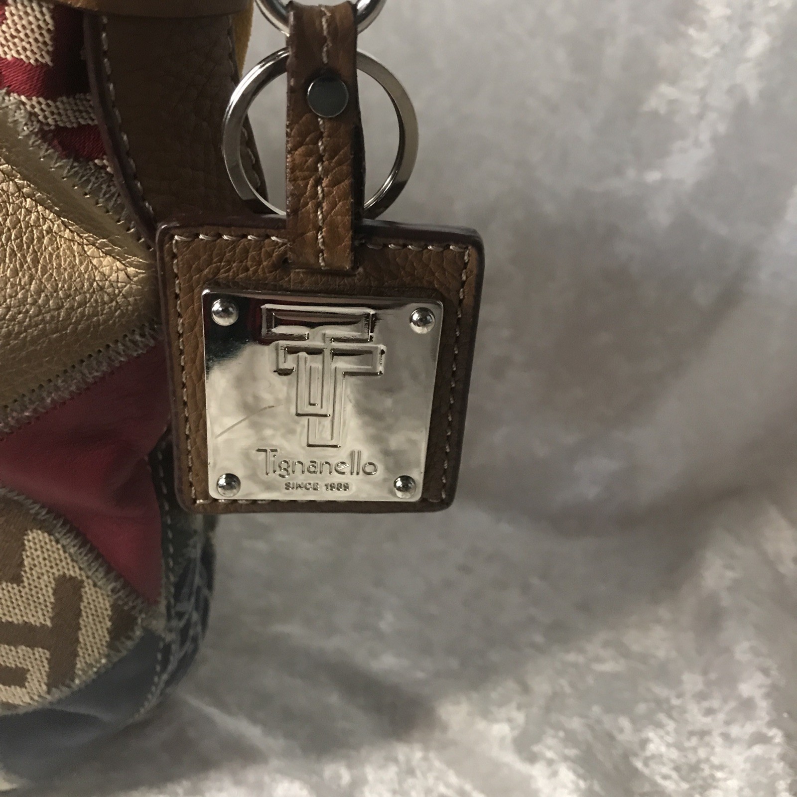 Tignanello Shoulder Bag Leather Patchwork Buckle … - image 3