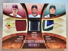 Carlton/Santana/Kazmir 2007 Upper Deck Ultimate Collection Triple Patch #’d /15