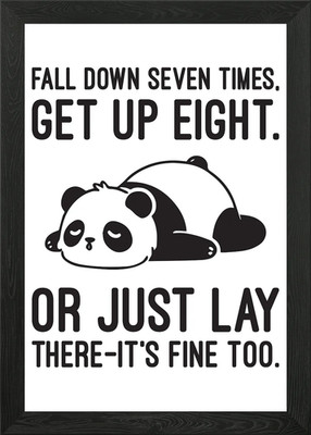 Fall Down Seven Times, Get Up Eight Framed Wall Art Poster Canvas Print Picture
