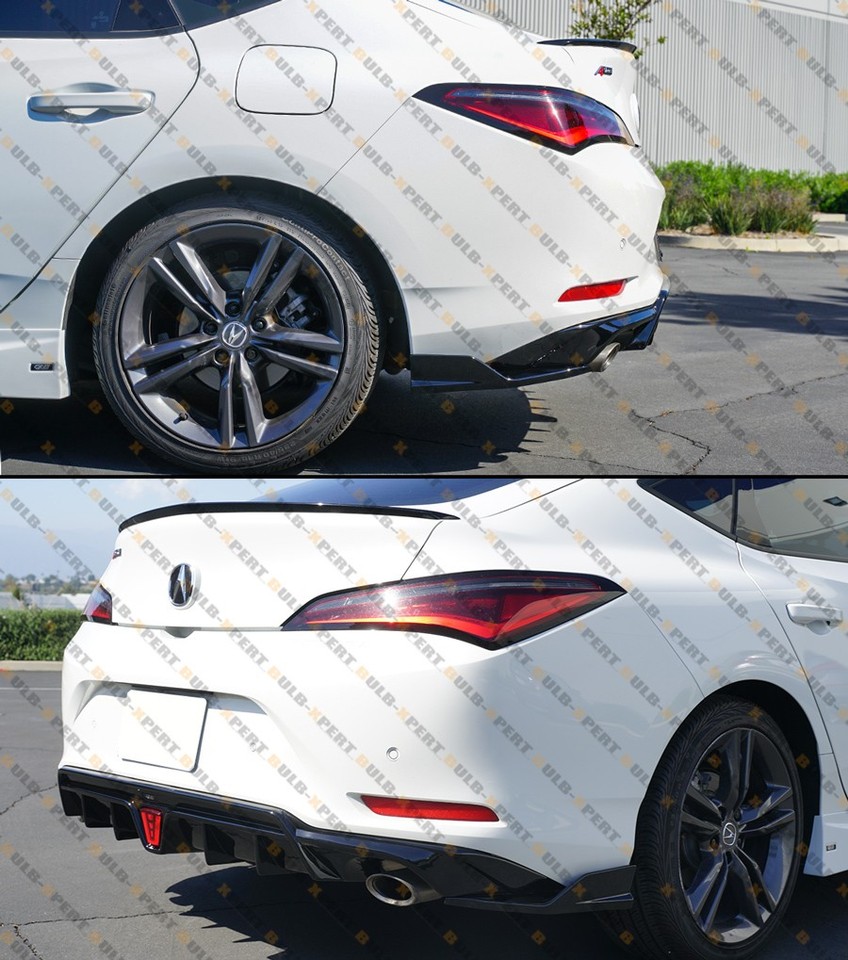 For 23-25 Acura Integra GF Bodykit V2 Gloss Black LED Rear Diffuser W ...