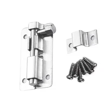 2-5" Stainless Steel Square Door Latch Sliding Lock Bolt Staple Gate Safety Lock