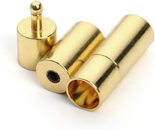 Strong Cylinder Bayonet Push Clasps Brass Cord Ends for 3Mm round Leather Cord B