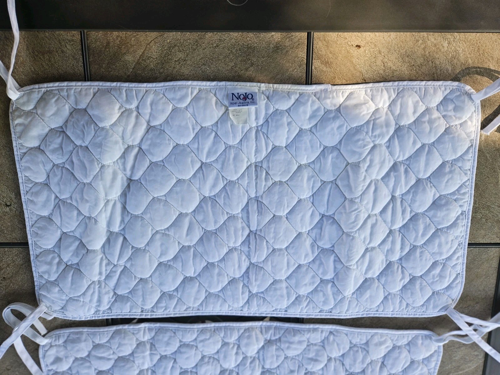 (2) Nojo Sheet & Changing Pad Cover Saver w Tie On.  White.