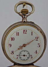 Offene Herrentaschenuhr Dürrstein & Co. Dresden Silber um 1905 (100979)