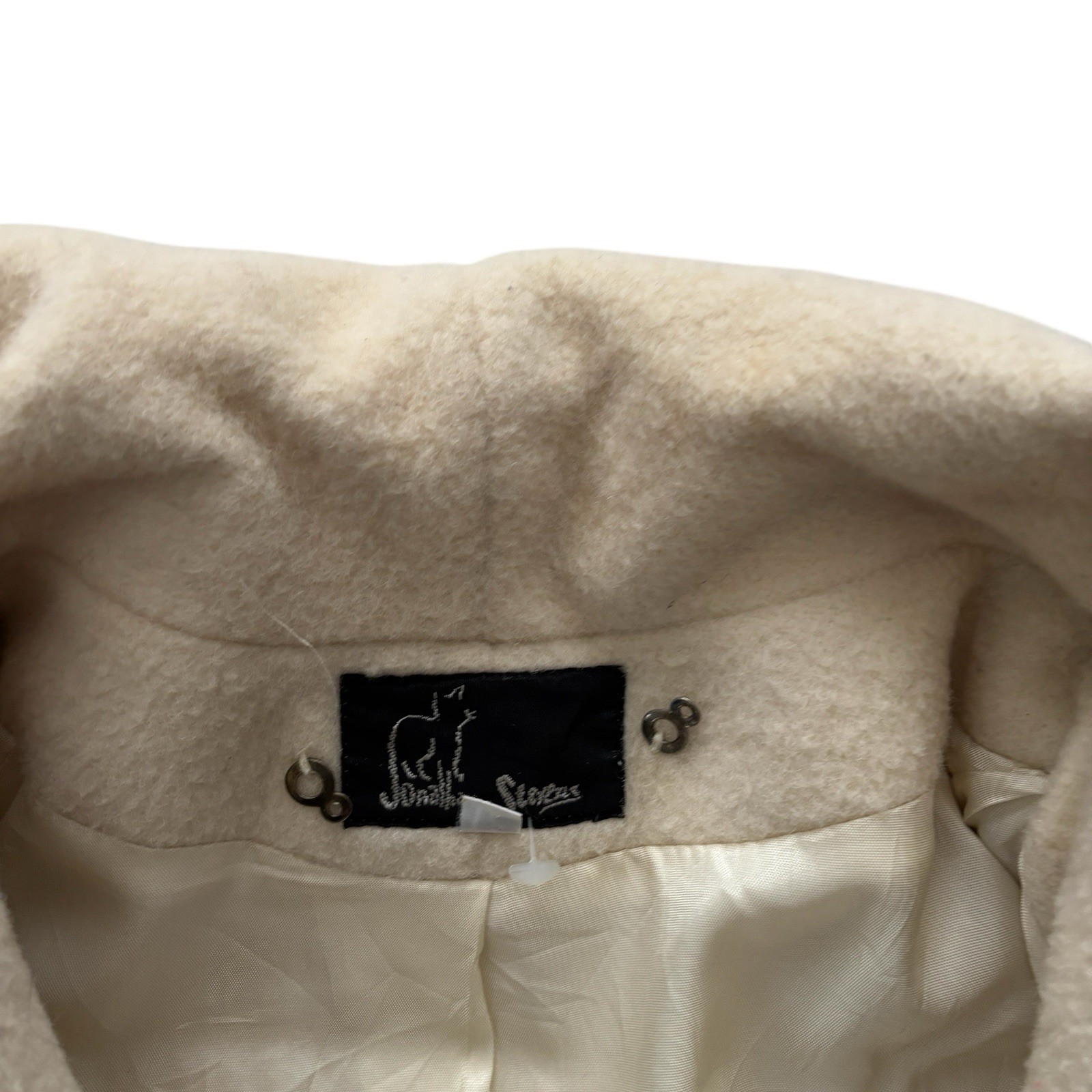 Vintage Coat 80s Jonathan Stevens Cream Wool Buttoned Retro Mod Indie 16 image 4