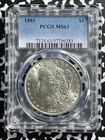 1881 U.S. $1 Morgan Dollar PCGS MS63 Lot#G539 Silver! Choice UNC!