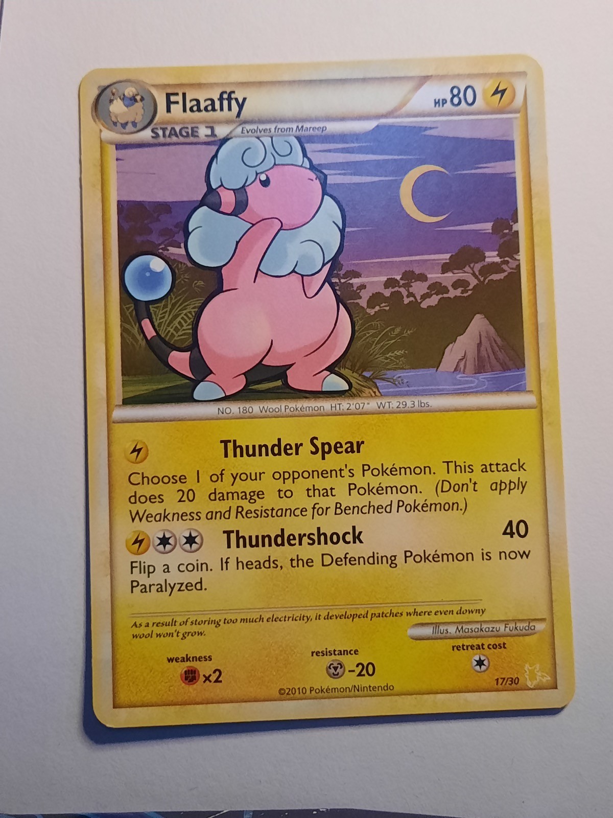 Flaaffy (#17) 17/30 C HGSS Trainer Kit: Gyarados & Raichu Pokemon LP