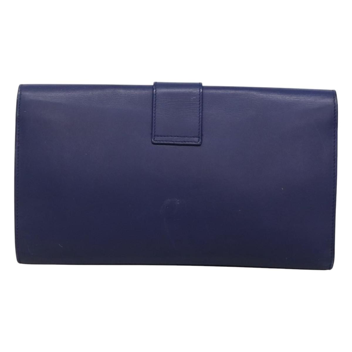 Borsa pochette Yves Saint Laurent Chyc in pelle blu autentica