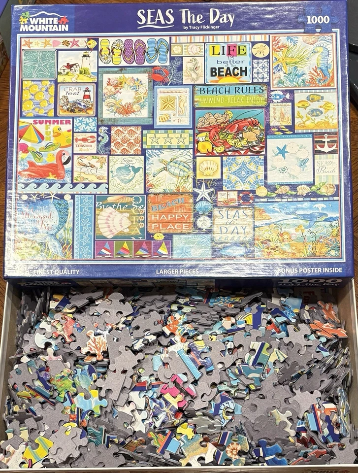 White Mountain (lot Of 2) 1000 Pc. Jigsaw  puzzles 1000 PCs . Nonsmoker/PreOwned - Image 2 of 3