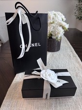CHANEL BLACK EMPTY EYEGLASS SUNGLASSES LEATHER CASE CHANEL SHOPPING BAG BOX