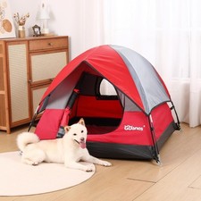 Red Dog Tent House Portable Indoor/Outdoor Dog Bed with Soft Pad
