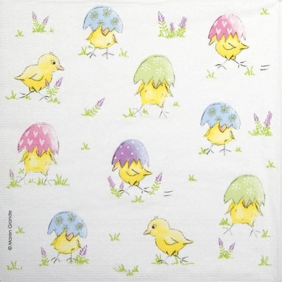 4x einzelne Papierservietten für Decoupage und Party - Maren Grande: Osterküken
