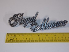 Vtg 1975 76 77 Dodge Royal Monaco Car Vehicle Script Emblem Badge 3811506