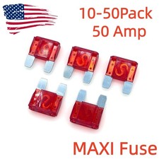 Pack 10-50 50 Amp Large Blade Style Audio MAXI Fuse for Car RV Boat Auto 50A US