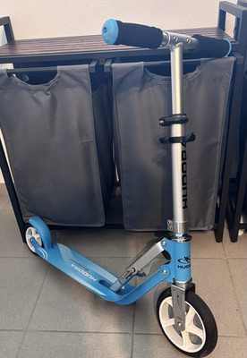 HUDORA BigWheel Cityroller 8 Zoll klappbar mit Ständer blau/silber 100 kg