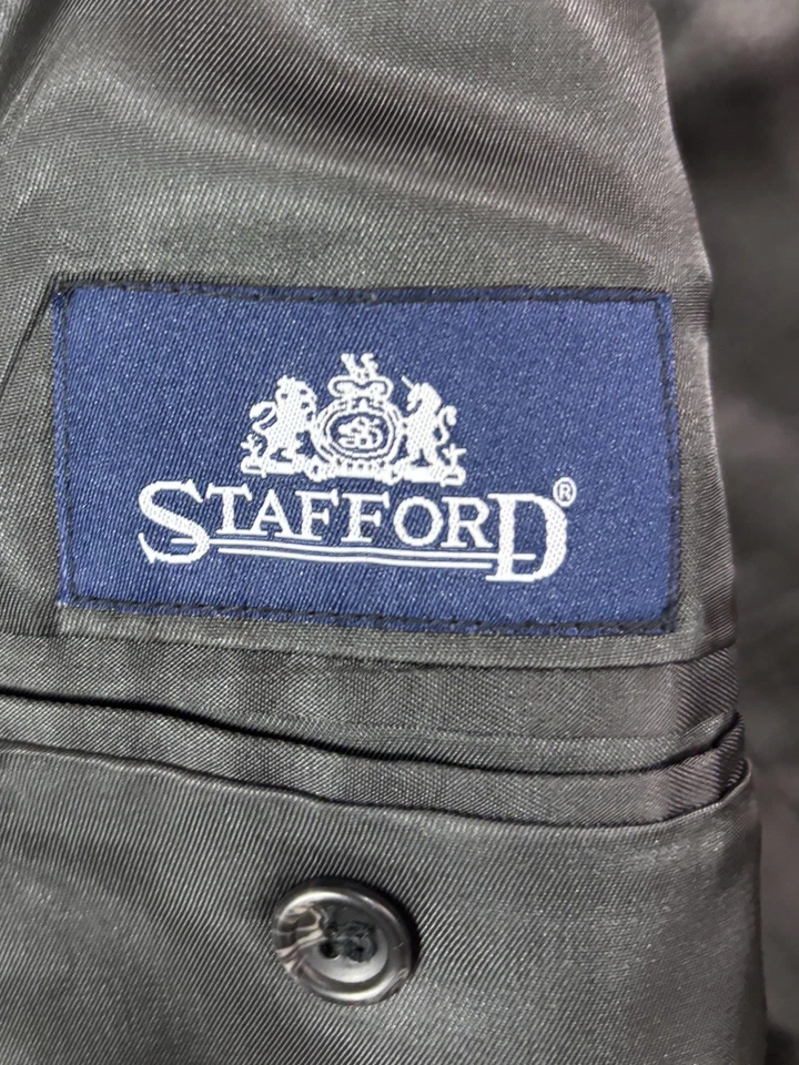 Stafford 48L wool lambswool tweed blazer jacket sport suit coat herringbone - Image 4 of 4