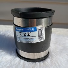 Plumbqwik-P1056-22 Black PVC-FERNCO 2" x 2 . with 2-Stainless Steel Clamps.new.