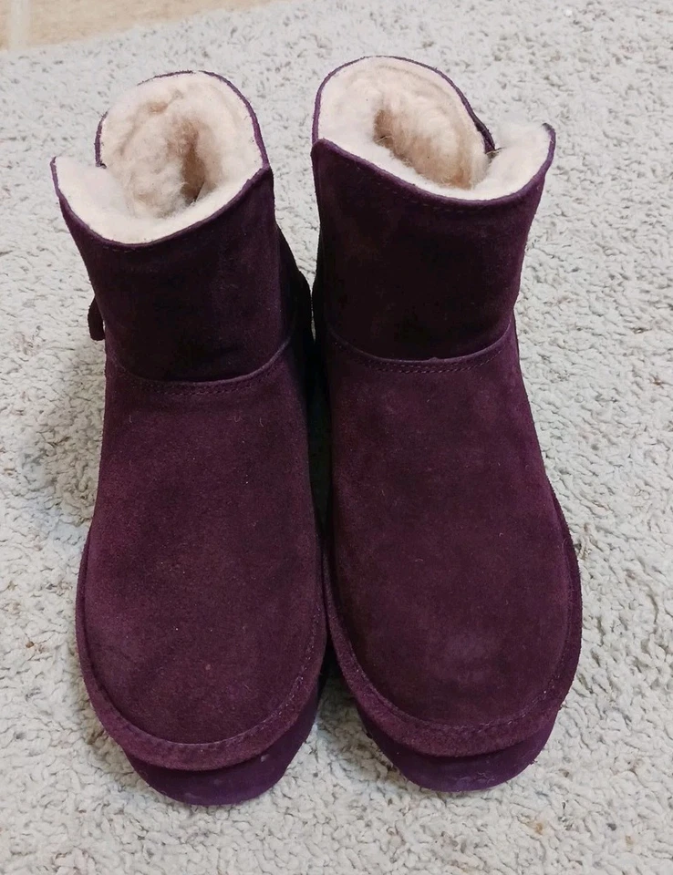 Bearpaw Casual Boots Women’s Retro Maren Suede Platform 3119W Size 7 Purple - Image 2 of 4