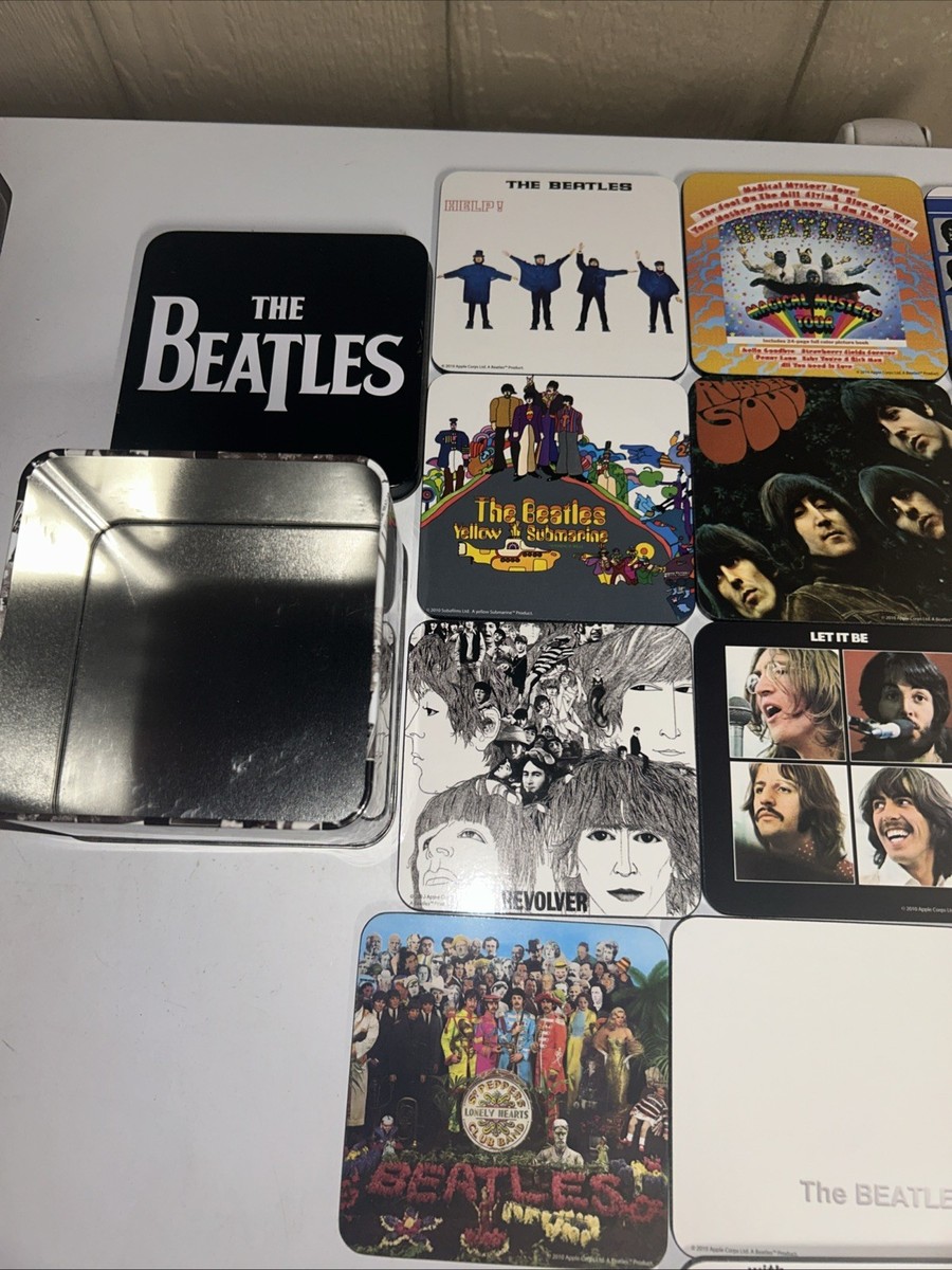 The Beatles coasters in Metal Tin Box Set Of 13 | eBay