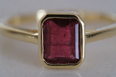 Natürlicher/erdabgebauter Rubellit rosa roter Turmalin Ring 14k 925