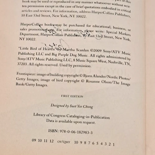 'Signed' Little Bird of Heaven by Joyce Carol Oates 1st Edition, 1st Printing O - Image 3 of 4