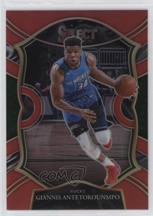 2020-21 Panini Select Concourse Red Prizm /199 Giannis Antetokounmpo #54