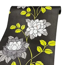 White Rose Shelf Liner Self-Adhesive Floral Drawer 17.7" x 118" Purple Damask