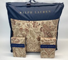 Ralph Lauren Anderson Paisley Floral Reversible Comforter Shams Set Neutral KING
