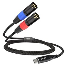 USB C to Dual XLR Male Audio Cable, Stereo Type-C to 2 XLR Male Audio 6.6 Feet