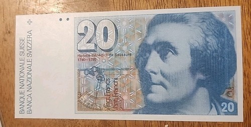Switzerland PK #55 1978-92 20 Franken Uncirculated Banknote
