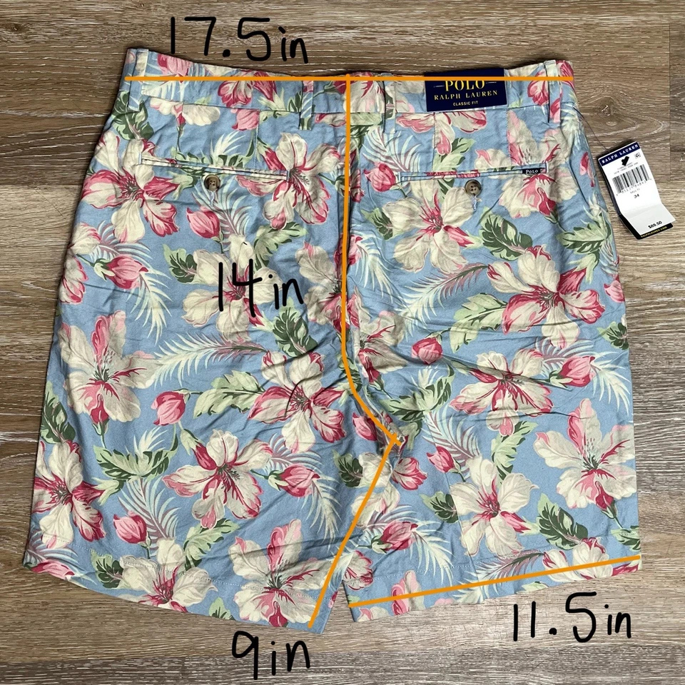 Nuevo con etiquetas Polo Ralph Lauren Hombres Pantalones Cortos Oxford Calce Clásico Newport Floral Hawaiano Foto 2 de 4