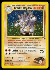 Brock's Rhydon 2/132 Unlimited Holo Rare Gym Heroes Pokemon LP