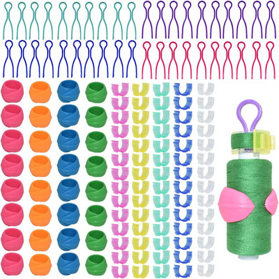 142 Pcs Bobbin Thread Organizing Clips, 70 Bobbin Holder Clips Color Thread C...