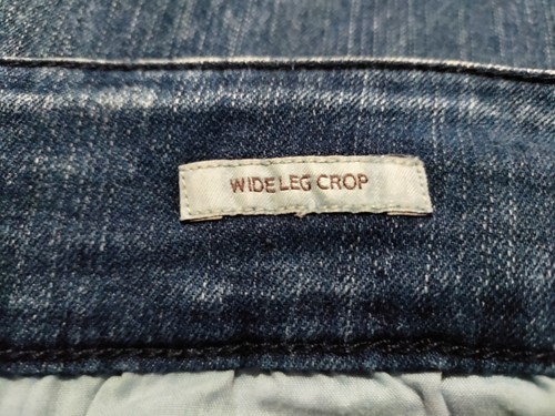 Anne Klein Womens Size 8 Wide Leg Crop Decorative Button Pockets Blue Jeans - Picture 11 of 13
