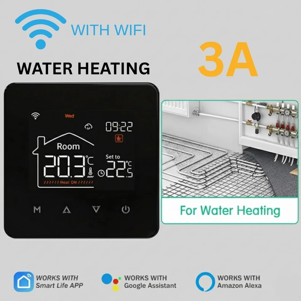 Smart WiFi Thermostat Programmable Heating Controller Central Heating Underfloor - Image 2 of 4