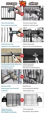 Seny Walk-in Bird Aviary Cage Parrot Macaw Reptile Dog H79xW86xD62