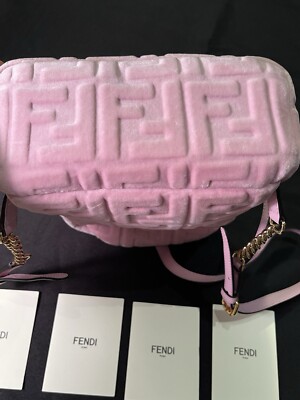 FENDIバッグ RARE FENDI VELVET FF PINK BACKPACK ZAINO EMBOSSED BAG W/ CARDS