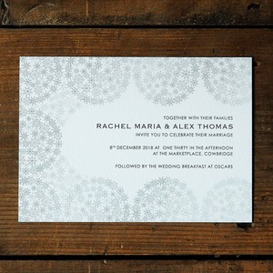 Flocons De Neige Hiver Mariage Invitation Jour Soiree Rsvp Save