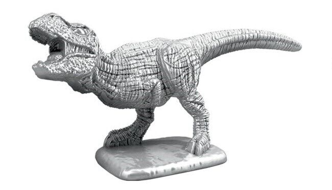 Monopoly Dinosaur Token Silver Chrome Rare T-Rex Dino Trex Game Playing  Piece