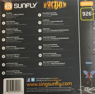 Sunfly Most Wanted (SFMW926) - Karaoke CDG-Disc