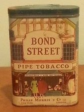 Vintage Advertising Tin Philip Morris & Co. Bond Street Tobacco