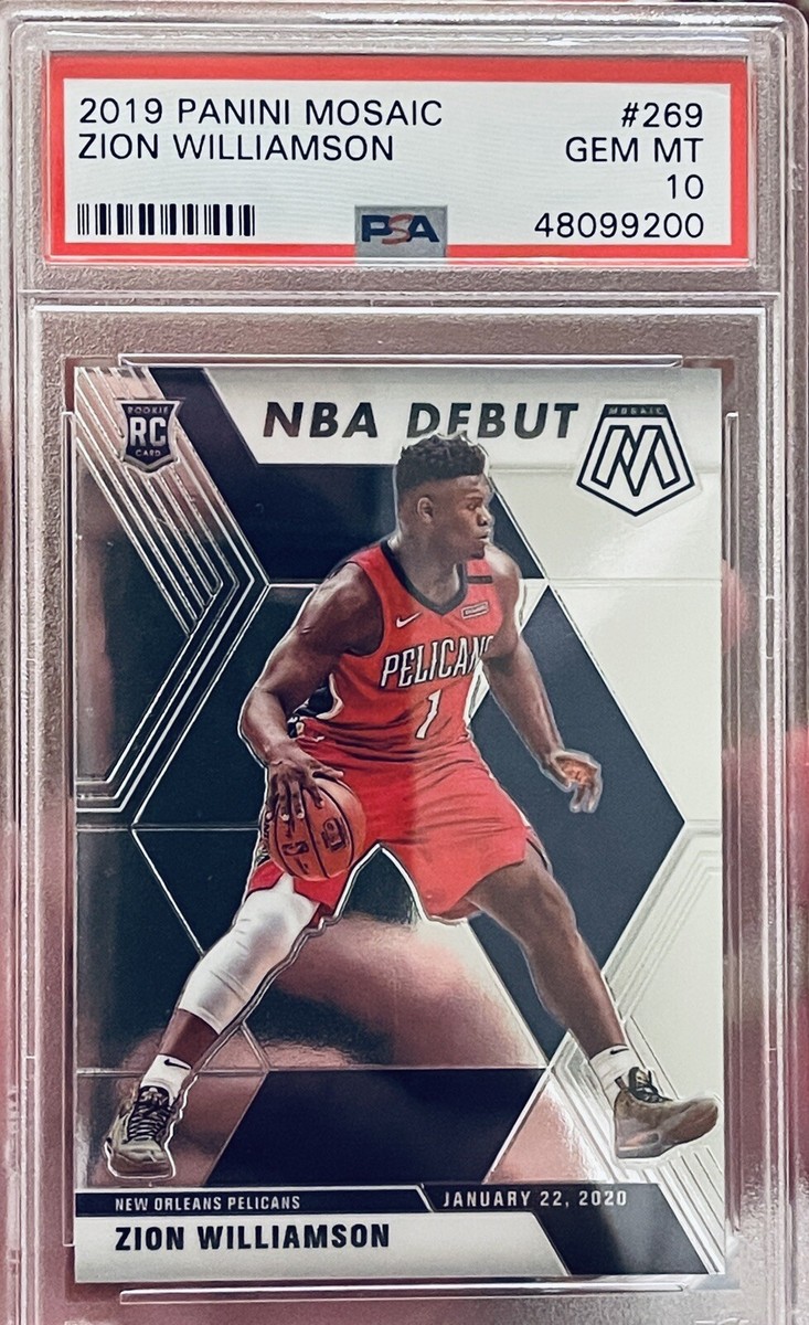 Zion Williamson Rookie RC PSA 10 GEM MINT 2019-20 Panini Mosaic Debut #269  Bonus