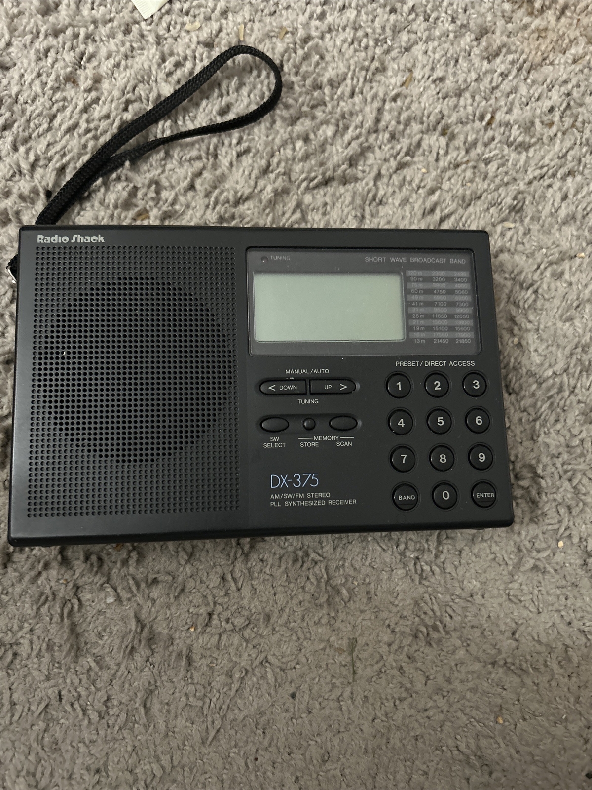 Vtg Radioshack DX375 Short Wave Radio AM/FM PLL Synthesized Receiver