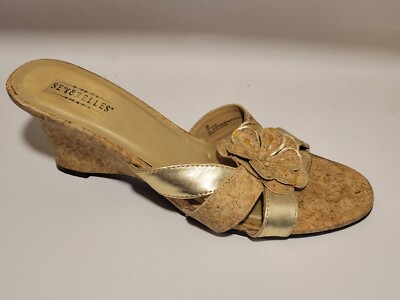 Seychelles Womens M Beige Cork Wedge Platform Thong